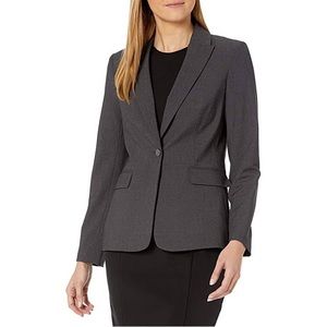 🎁SALE Calvin Klein Dark Grey Lapel Satin Lined Blazer One Button NWOT